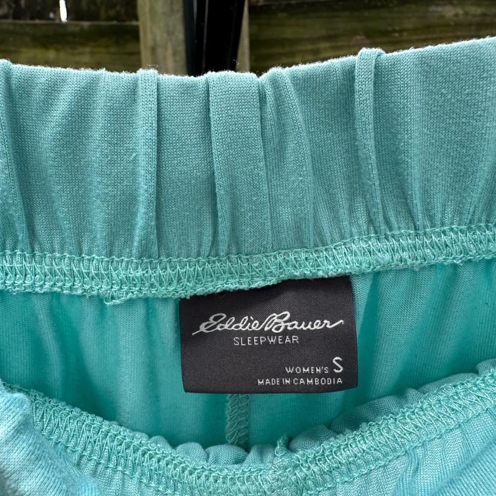 Eddie Bauer Sleepwear Pajama Shorts‎ Blue Turquoise Elastic Waist Size Small - Picture 3 of 6